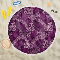 Royal Purple Monstera Beach Blanket Polynesian Tribal Pattern - Polynesian Pride