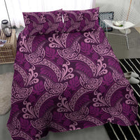 Royal Purple Monstera Bedding Set Polynesian Tribal Pattern - Polynesian Pride