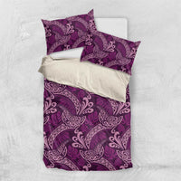 Royal Purple Monstera Bedding Set Polynesian Tribal Pattern - Polynesian Pride