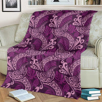 Royal Purple Monstera Blanket Polynesian Tribal Pattern - Polynesian Pride