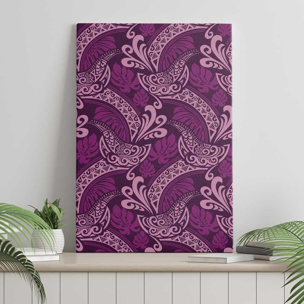 Royal Purple Monstera Canvas Wall Art Polynesian Tribal Pattern LT01 - Polynesian Pride