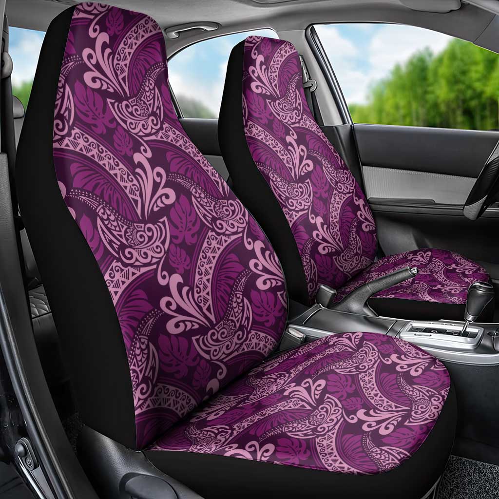 Royal Purple Monstera Car Seat Cover Polynesian Tribal Pattern LT01 - Polynesian Pride