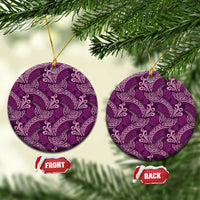 Royal Purple Monstera Ceramic Ornament Polynesian Tribal Pattern LT01 Circle Purple - Polynesian Pride