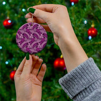 Royal Purple Monstera Ceramic Ornament Polynesian Tribal Pattern LT01 - Polynesian Pride