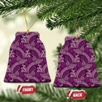 Royal Purple Monstera Ceramic Ornament Polynesian Tribal Pattern LT01 Bell Flake Purple - Polynesian Pride