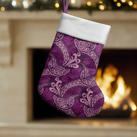 Royal Purple Monstera Christmas Stocking Polynesian Tribal Pattern - Polynesian Pride