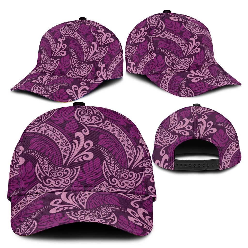 Royal Purple Monstera Classic Cap Polynesian Tribal Pattern LT01 - Polynesian Pride