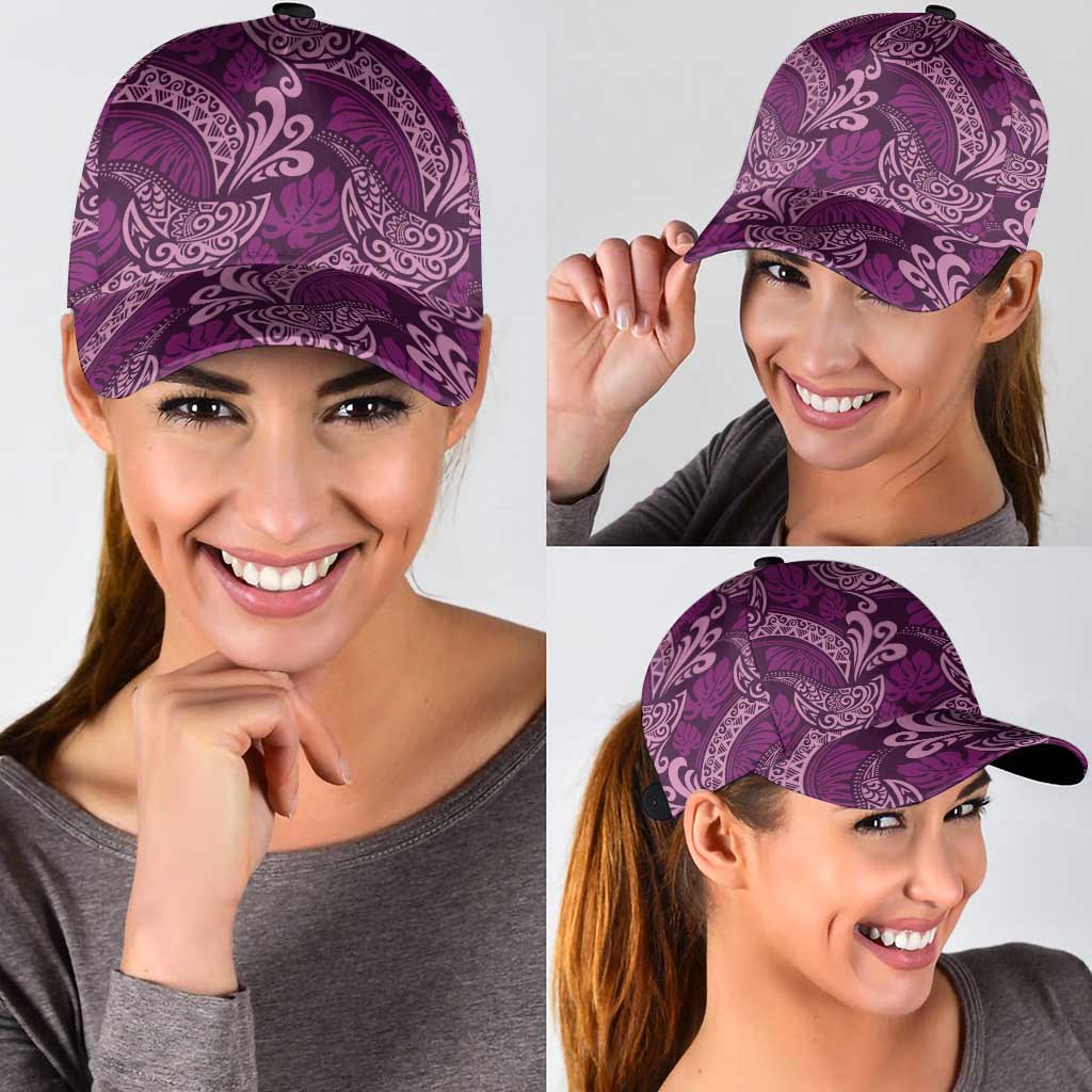 Royal Purple Monstera Classic Cap Polynesian Tribal Pattern LT01 - Polynesian Pride