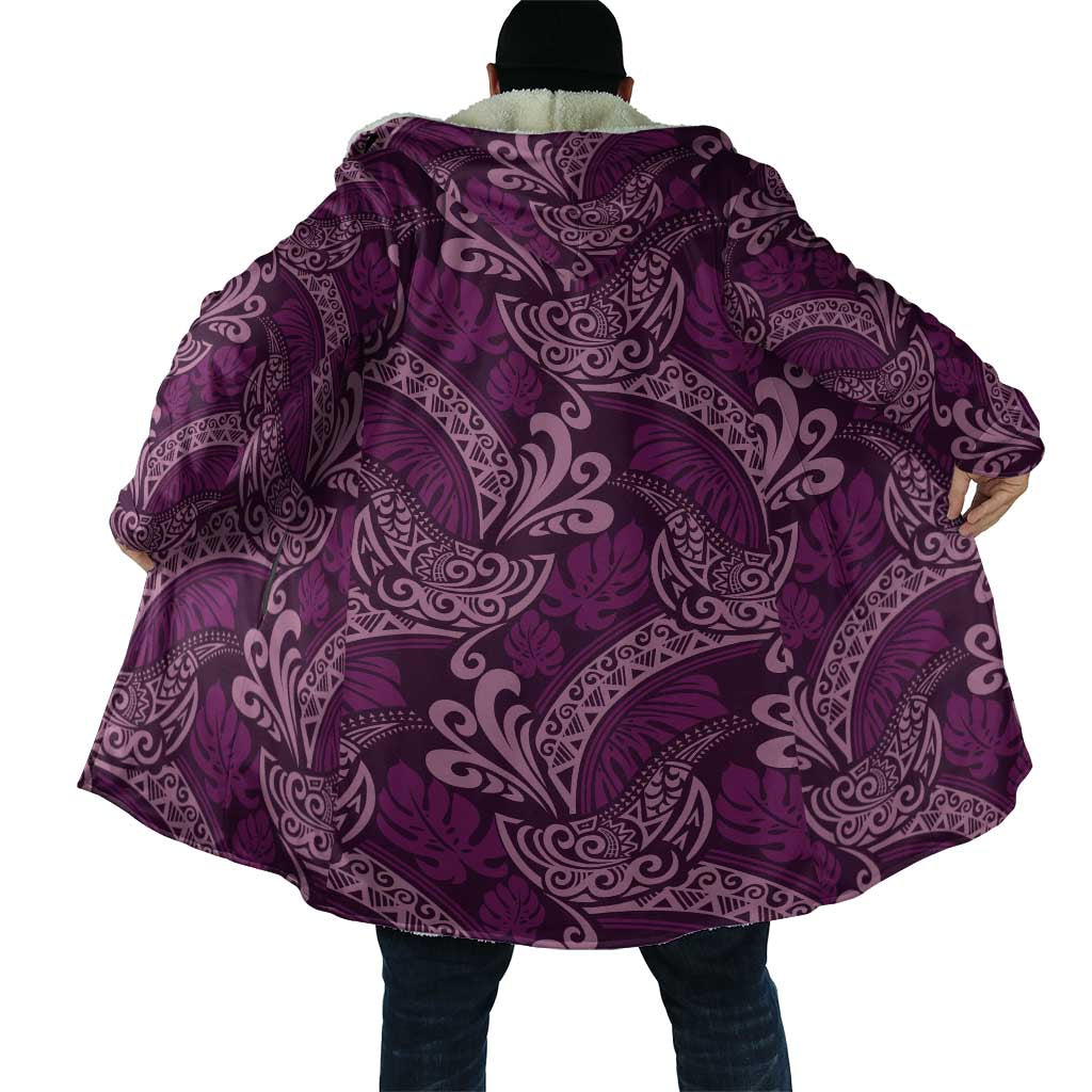 Royal Purple Monstera Cloak Polynesian Tribal Pattern LT01 - Polynesian Pride