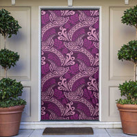 Royal Purple Monstera Door Cover Polynesian Tribal Pattern - Polynesian Pride