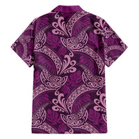 Royal Purple Monstera Family Matching Tank Maxi Dress and Hawaiian Shirt Polynesian Tribal Pattern - Polynesian Pride