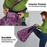 Royal Purple Monstera Grocery Bag Polynesian Tribal Pattern - Polynesian Pride