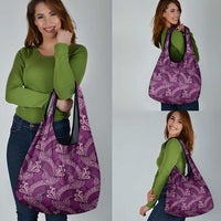 Royal Purple Monstera Grocery Bag Polynesian Tribal Pattern - Polynesian Pride