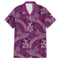 Royal Purple Monstera Hawaiian Shirt Polynesian Tribal Pattern - Polynesian Pride