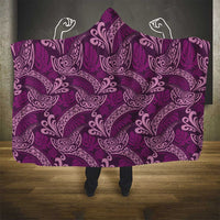 Royal Purple Monstera Hooded Blanket Polynesian Tribal Pattern LT01 - Polynesian Pride