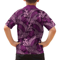 Royal Purple Monstera Kid Hawaiian Shirt Polynesian Tribal Pattern LT01 - Polynesian Pride