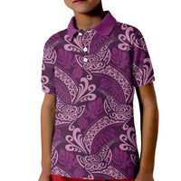 Royal Purple Monstera Kid Polo Shirt Polynesian Tribal Pattern LT01 Kid Purple - Polynesian Pride