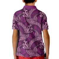 Royal Purple Monstera Kid Polo Shirt Polynesian Tribal Pattern LT01 - Polynesian Pride