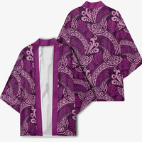 Royal Purple Monstera Kimono Polynesian Tribal Pattern LT01 - Polynesian Pride