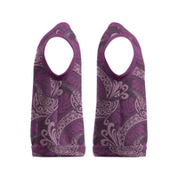 Royal Purple Monstera Christmas Knitted V-Neck Vest Polynesian Tribal Pattern LT01 - Polynesian Pride