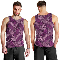 Royal Purple Monstera Men Tank Top Polynesian Tribal Pattern LT01 - Polynesian Pride