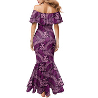Royal Purple Monstera Mermaid Dress Polynesian Tribal Pattern LT01 - Polynesian Pride