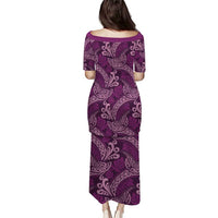 Royal Purple Monstera Puletasi Polynesian Tribal Pattern LT01 - Polynesian Pride