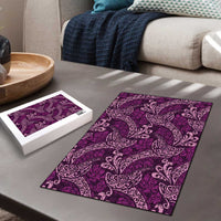 Royal Purple Monstera Puzzle Polynesian Tribal Pattern LT01 - Polynesian Pride
