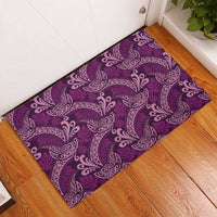 Royal Purple Monstera Rubber Doormat Polynesian Tribal Pattern LT01 - Polynesian Pride
