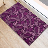 Royal Purple Monstera Rubber Doormat Polynesian Tribal Pattern LT01 - Polynesian Pride