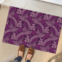 Royal Purple Monstera Rubber Doormat Polynesian Tribal Pattern LT01 - Polynesian Pride