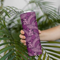 Royal Purple Monstera Skinny Tumbler Polynesian Tribal Pattern LT01 - Polynesian Pride
