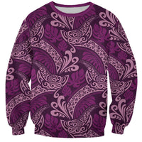 Royal Purple Monstera Sweatshirt Polynesian Tribal Pattern LT01 Unisex Purple - Polynesian Pride