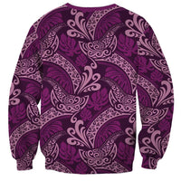 Royal Purple Monstera Sweatshirt Polynesian Tribal Pattern LT01 - Polynesian Pride