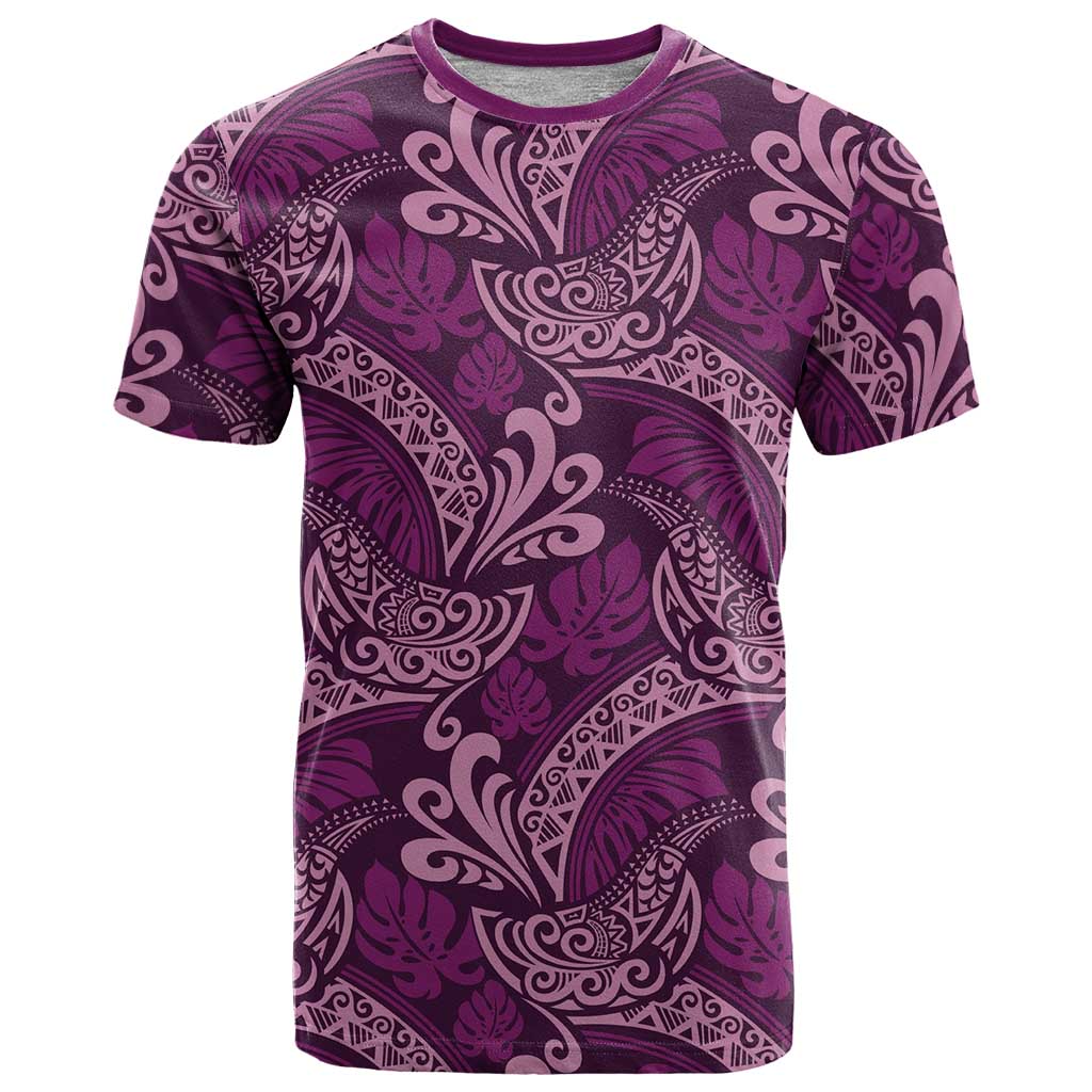 Royal Purple Monstera T Shirt Polynesian Tribal Pattern LT01 Purple - Polynesian Pride