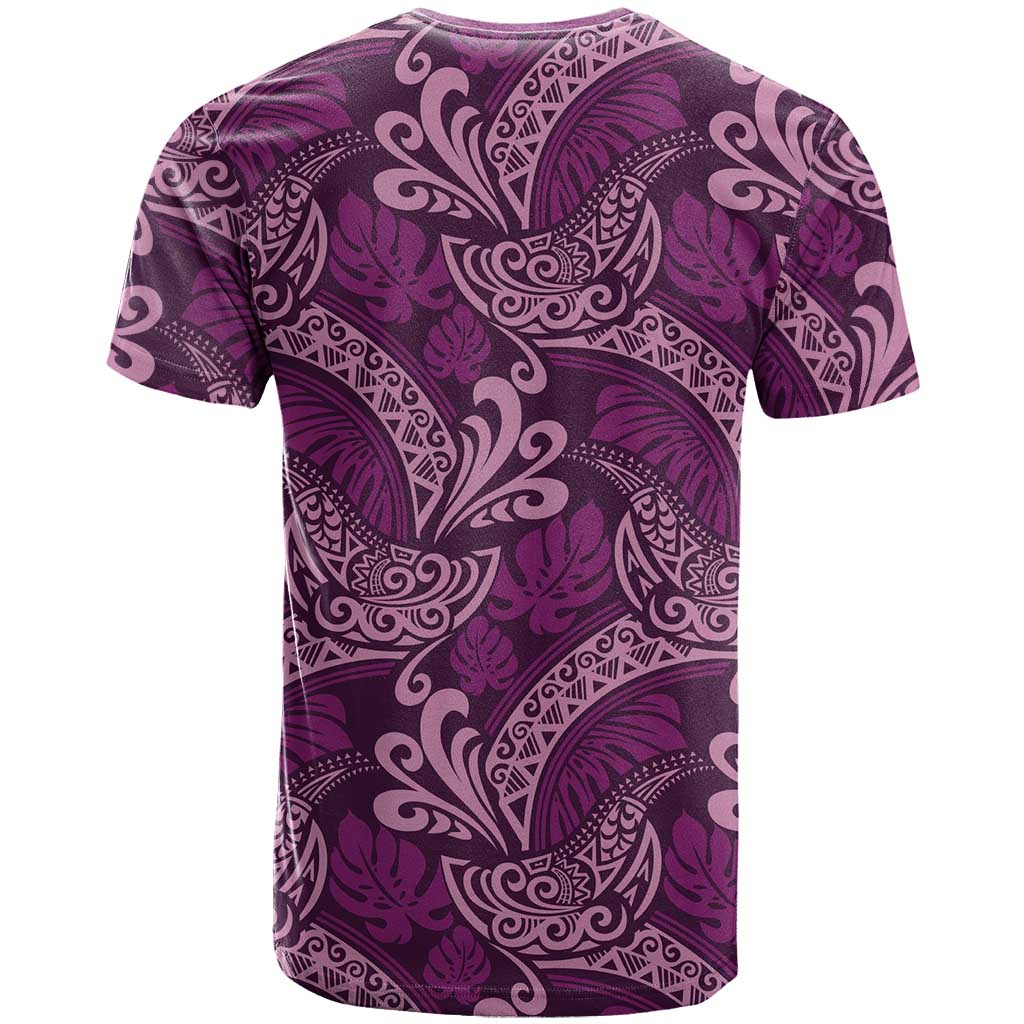Royal Purple Monstera T Shirt Polynesian Tribal Pattern LT01 - Polynesian Pride