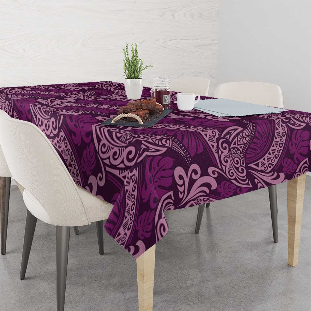 Royal Purple Monstera Tablecloth Polynesian Tribal Pattern LT01 - Polynesian Pride