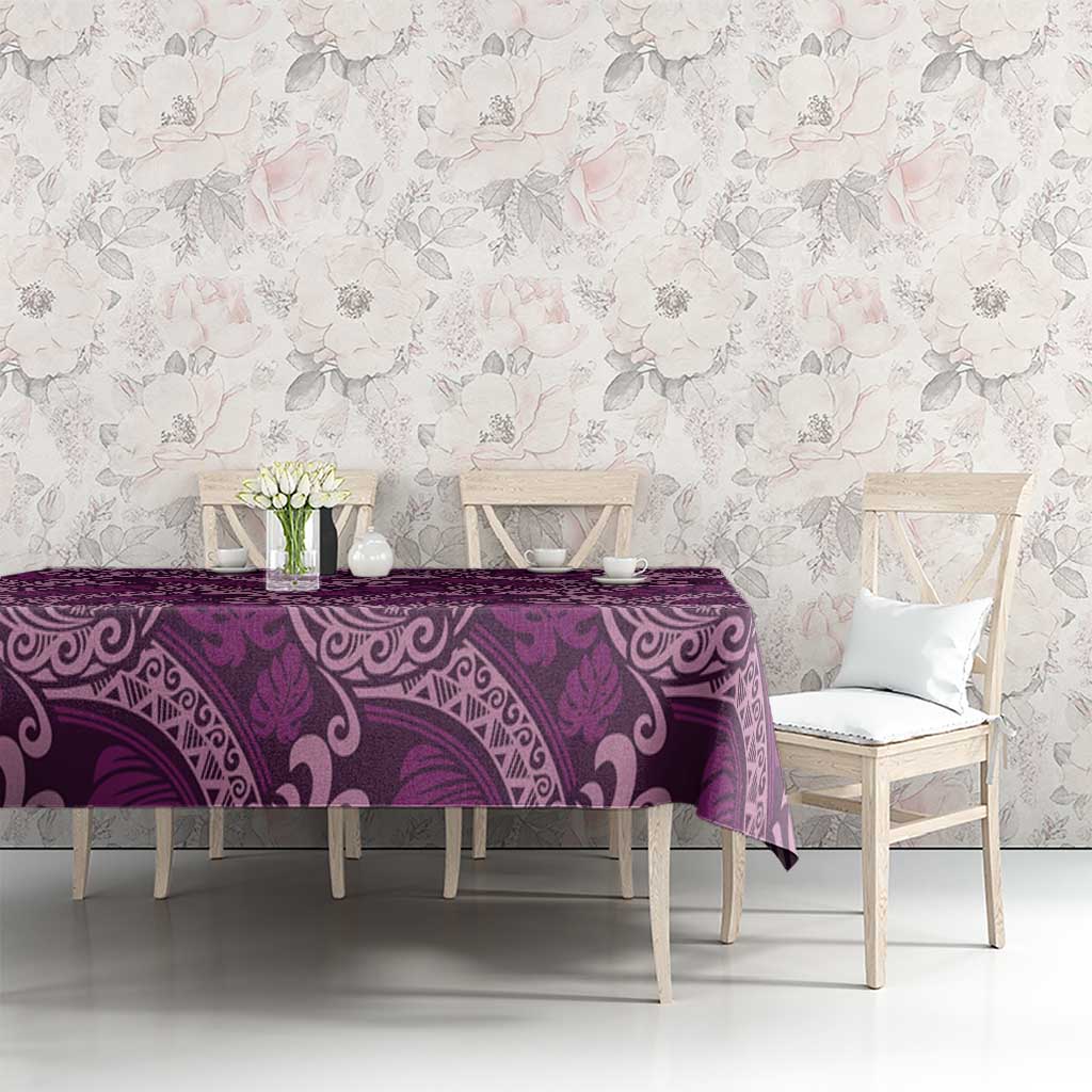 Royal Purple Monstera Tablecloth Polynesian Tribal Pattern LT01 - Polynesian Pride