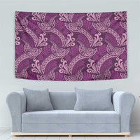 Royal Purple Monstera Tapestry Polynesian Tribal Pattern - Polynesian Pride
