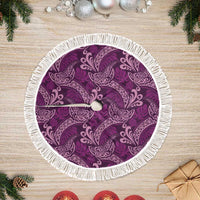 Royal Purple Monstera Tree Skirt Polynesian Tribal Pattern LT01 Fringed Purple - Polynesian Pride