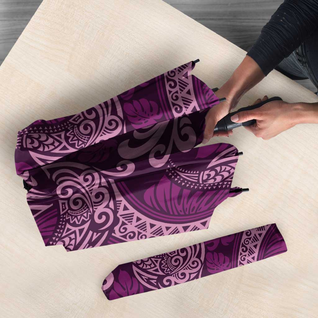 Royal Purple Monstera Umbrella Polynesian Tribal Pattern LT01 - Polynesian Pride