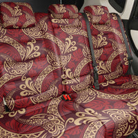 Luxury Red Monstera Back Car Seat Cover Polynesian Tribal Pattern LT01 - Polynesian Pride