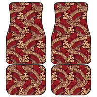 Luxury Red Monstera Car Mats Polynesian Tribal Pattern LT01 - Polynesian Pride