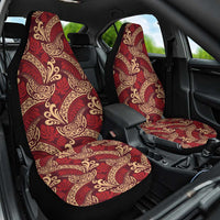 Luxury Red Monstera Car Seat Cover Polynesian Tribal Pattern LT01 One Size Red - Polynesian Pride
