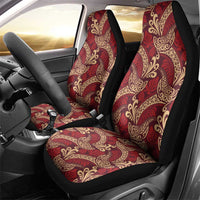 Luxury Red Monstera Car Seat Cover Polynesian Tribal Pattern LT01 - Polynesian Pride
