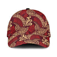 Luxury Red Monstera Classic Cap Polynesian Tribal Pattern LT01 Universal Fit Red - Polynesian Pride