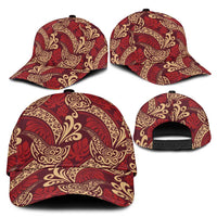 Luxury Red Monstera Classic Cap Polynesian Tribal Pattern LT01 - Polynesian Pride