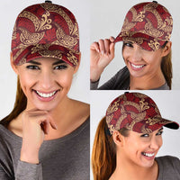 Luxury Red Monstera Classic Cap Polynesian Tribal Pattern LT01 - Polynesian Pride