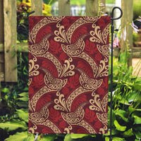 Luxury Red Monstera Garden Flag Polynesian Tribal Pattern - Polynesian Pride