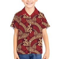 Luxury Red Monstera Hawaiian Shirt Polynesian Tribal Pattern - Polynesian Pride